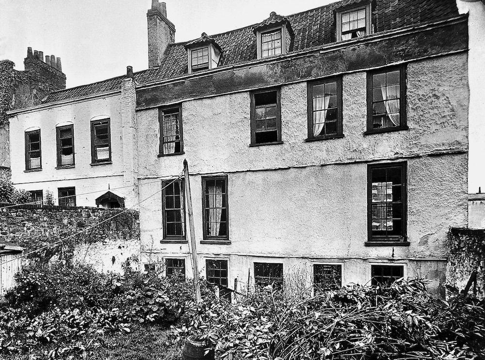 black and white photo of an old building