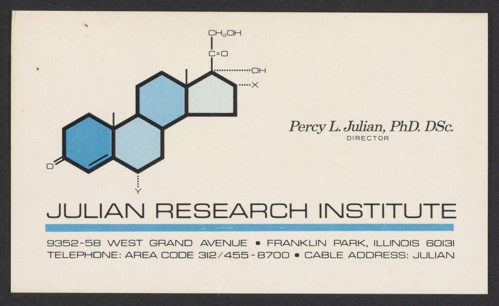Percy Lavon Julian’s business card