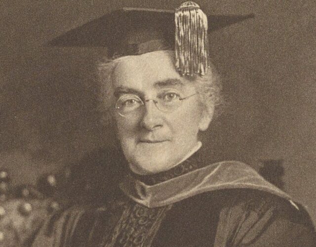 portrait of Ellen Richards in a cap and gown