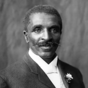 black and white photo of George Washington Carver