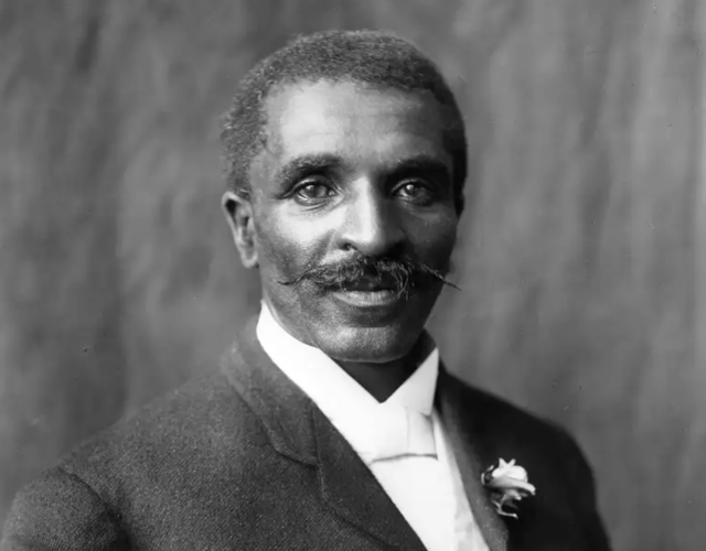 black and white photo of George Washington Carver