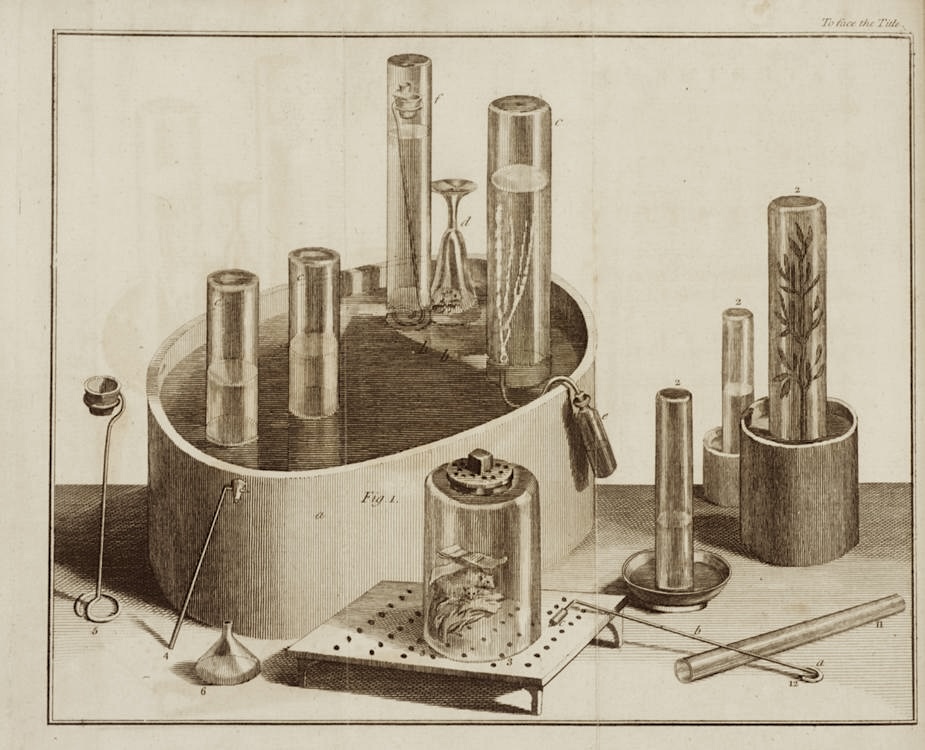 Frontispiece from a Joseph Priestley book on air