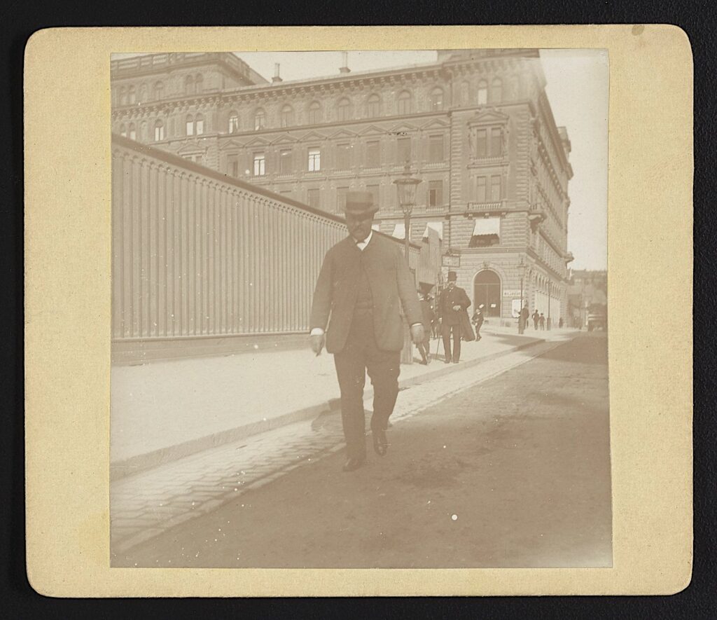 Svante Arrhenius walking in Stockholm, 1895.