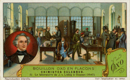 Illustrated depiction of 19th century lab