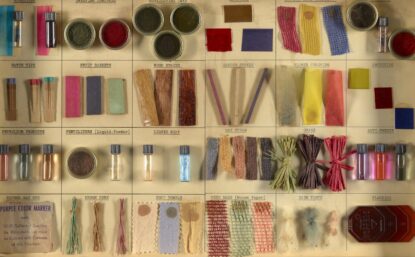 open box of dye samples