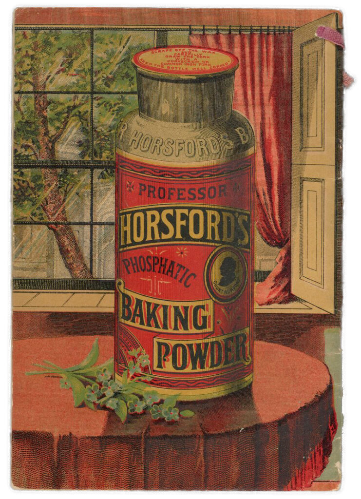 Old illustration of a jar of baking powder