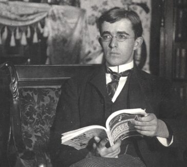 Irving Langmuir at home enjoying Harper’s Magazine.