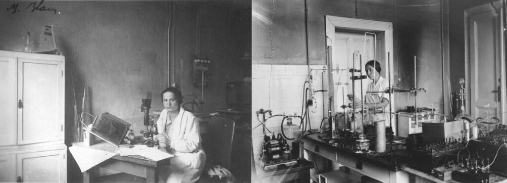 Photos of women working in lab