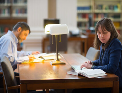 Fellows at work in the Othmer Library at the Institute.