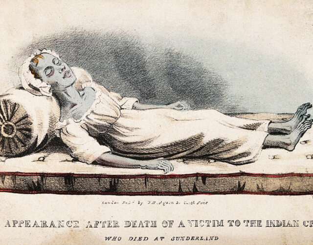 illustration of a person with cholera