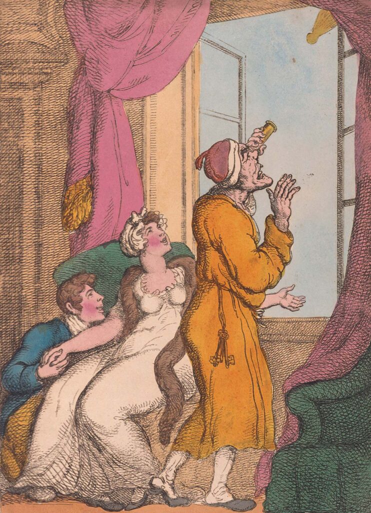 Thomas Rowlandson’s “Looking at the Comet till You Get a Criek in the Neck.”