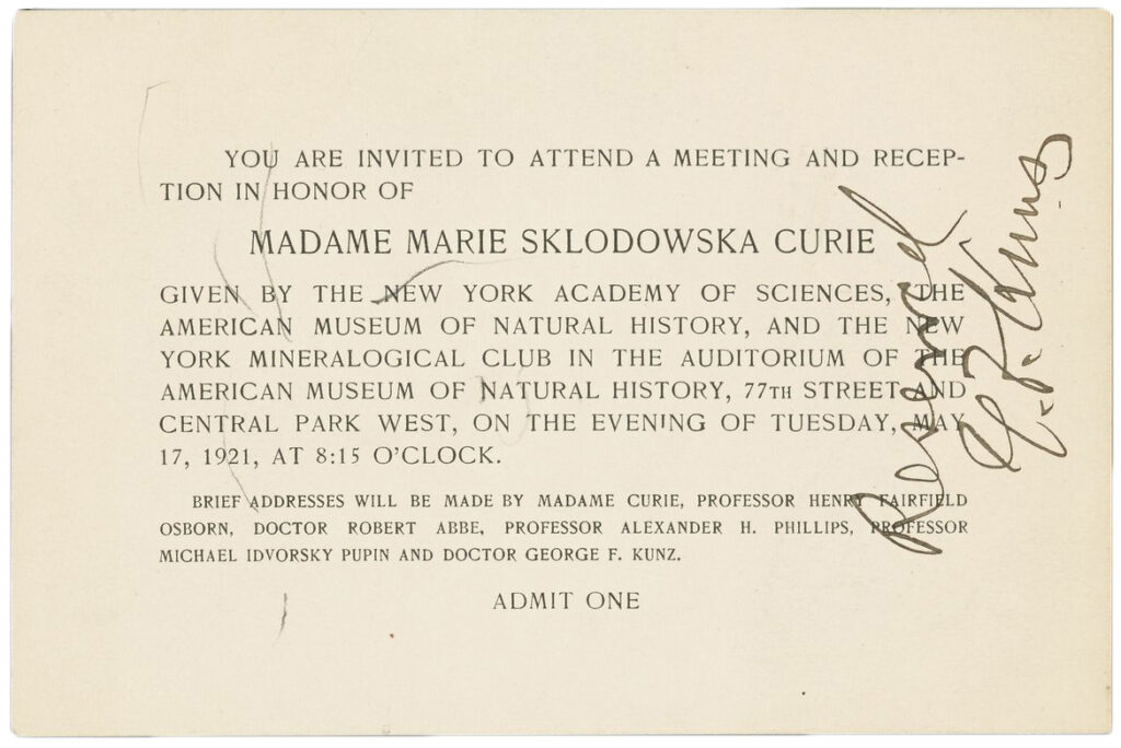 Invitation card with a signature