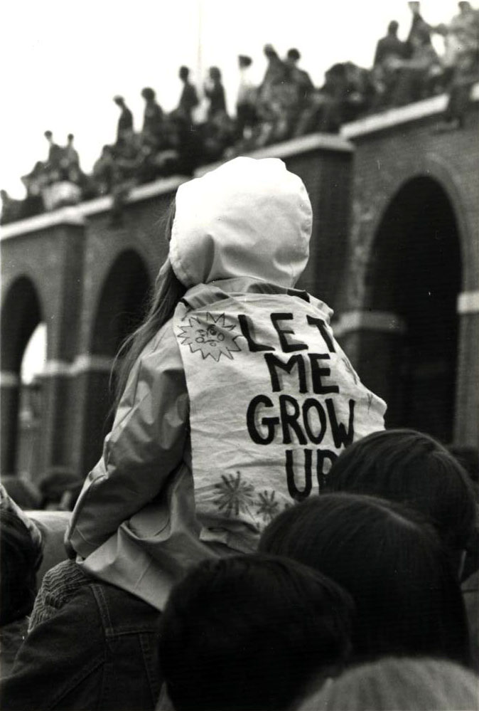 Child in crowd