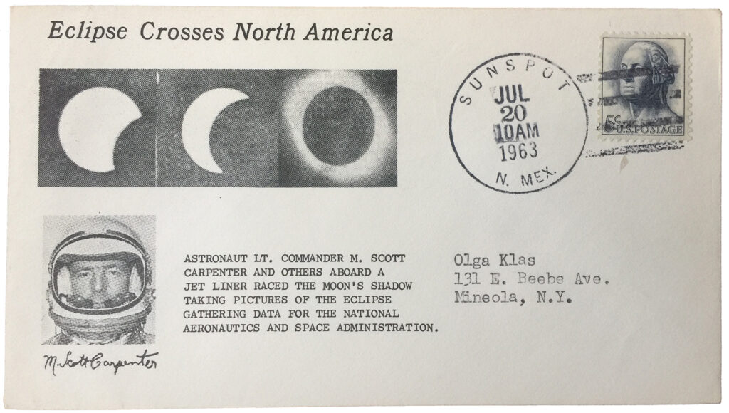 Commemorative postal cachet of eclipse