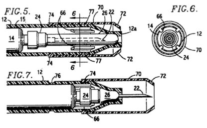 Sheldon Kaplan’s patent diagrams for his improved automatic injector, EpiPen.