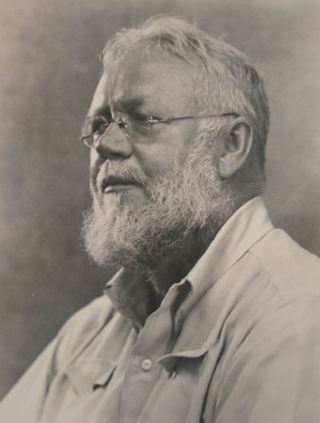 black and white photo portrait of older man