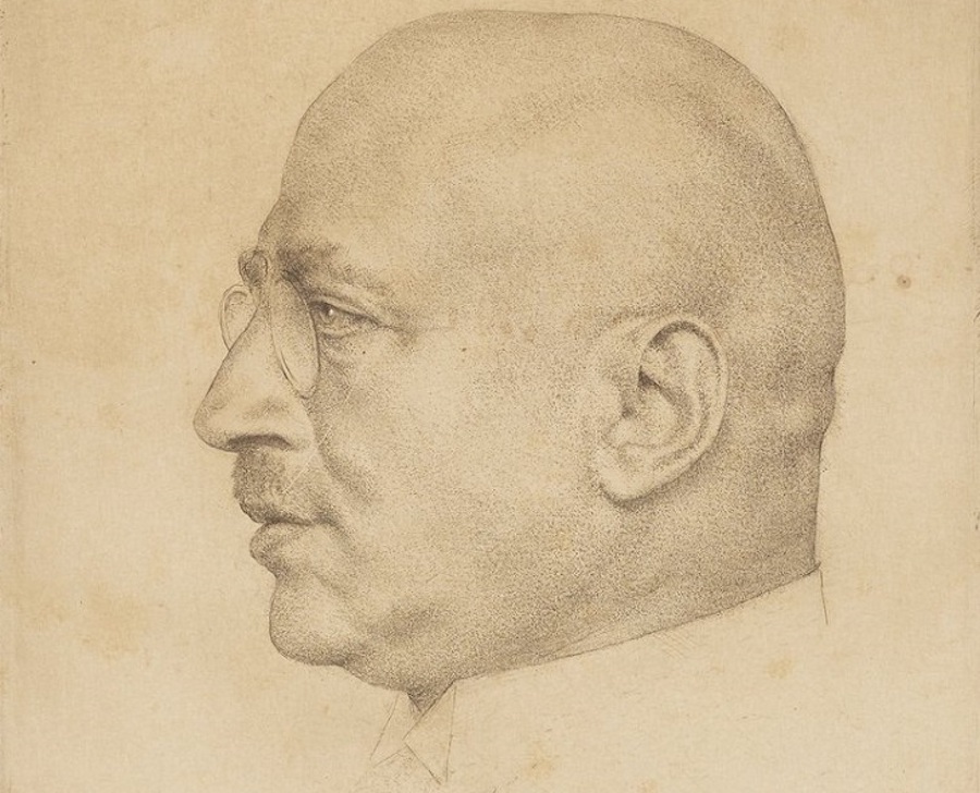 Autographed profile view etching of Fritz Haber
