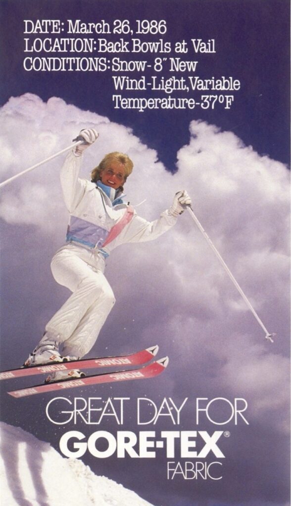Advertisement with a skier