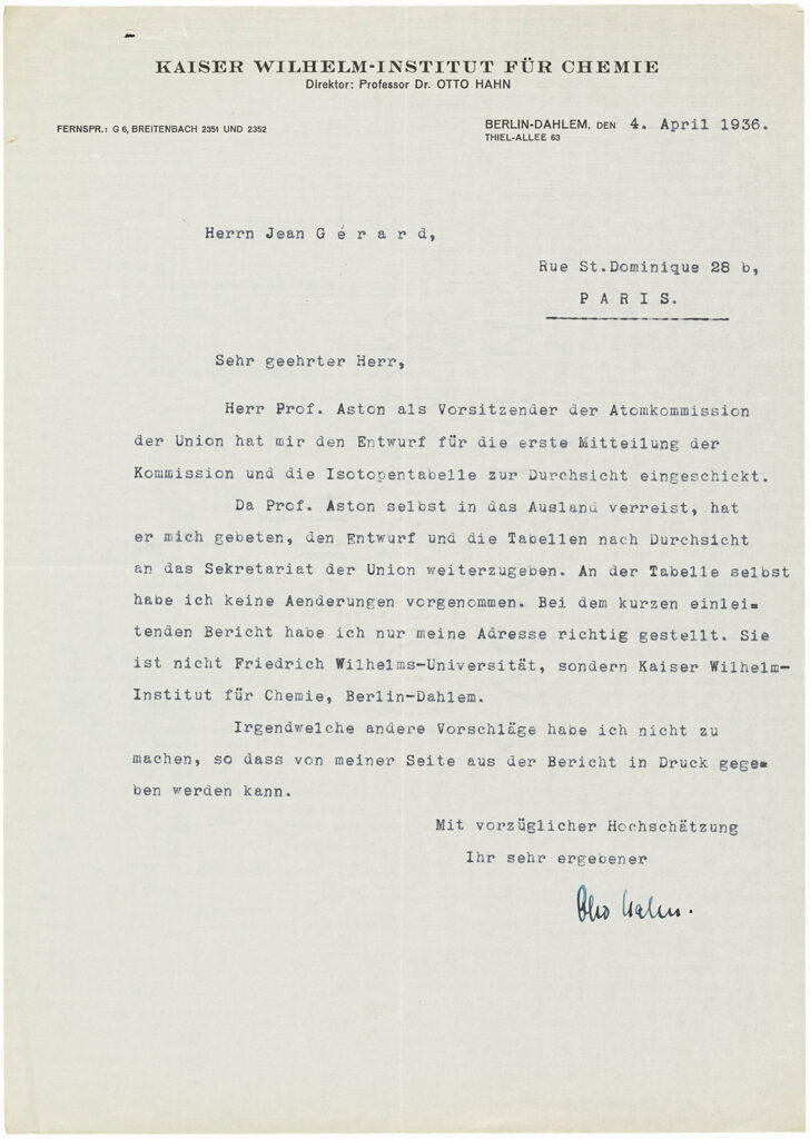 Letter typed in German