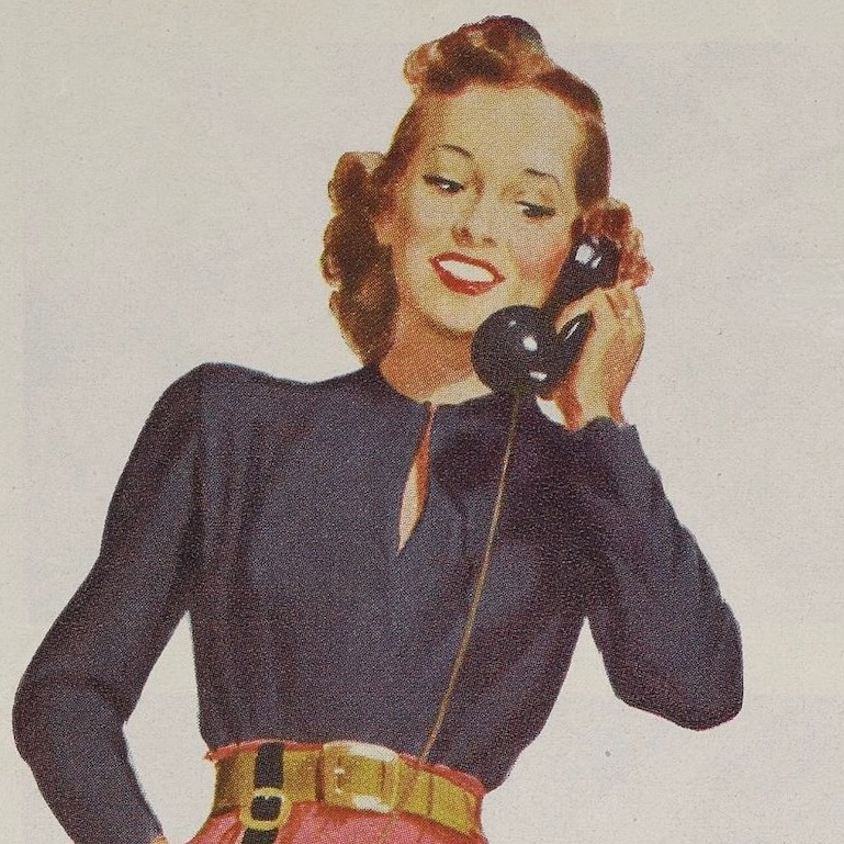 Illustration of a woman talknig on a phone