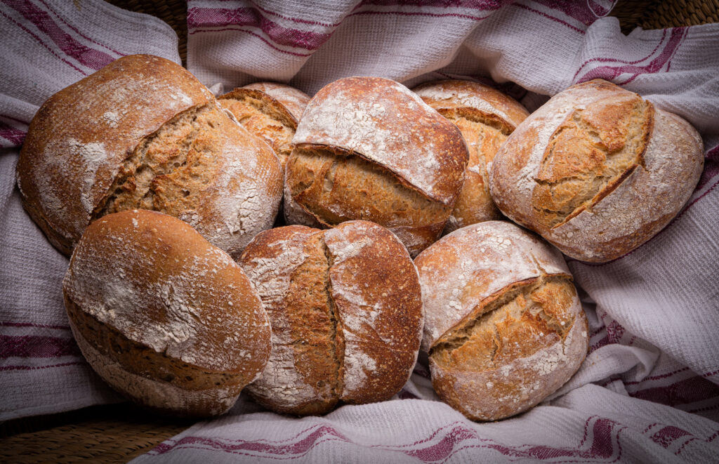 Color photo of loaves of bread