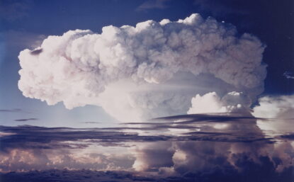 Color photograph of a mushroom cloud