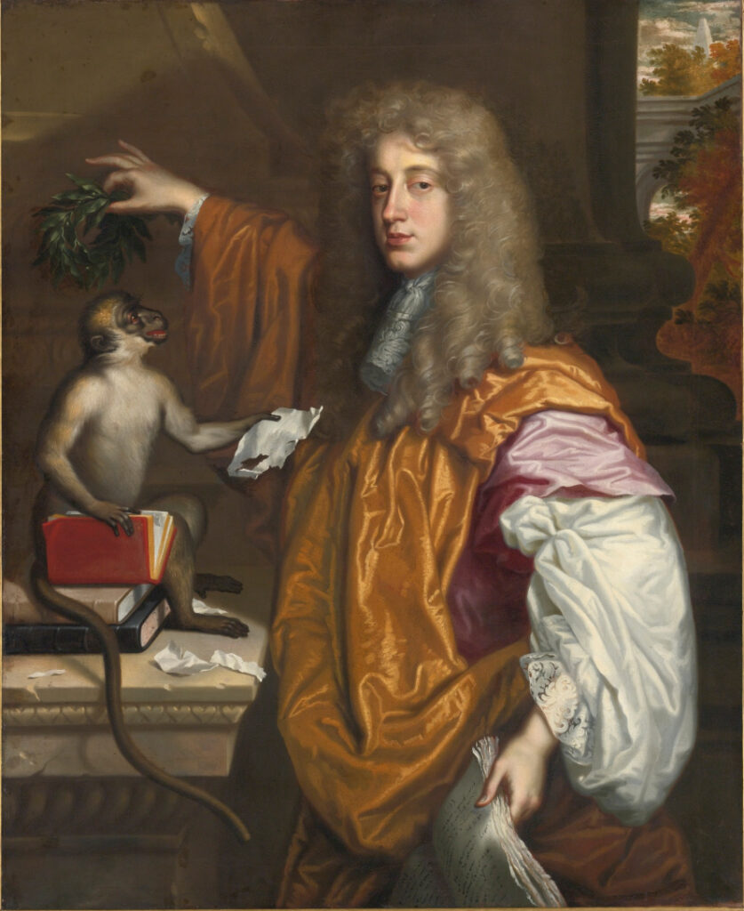 Oil painting, portrait of a man in a wig