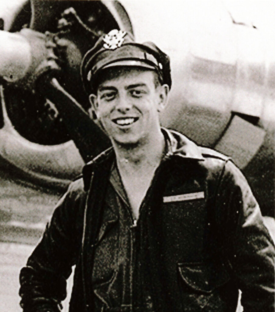 Black and white portrait of a man in a pilot’s uniform