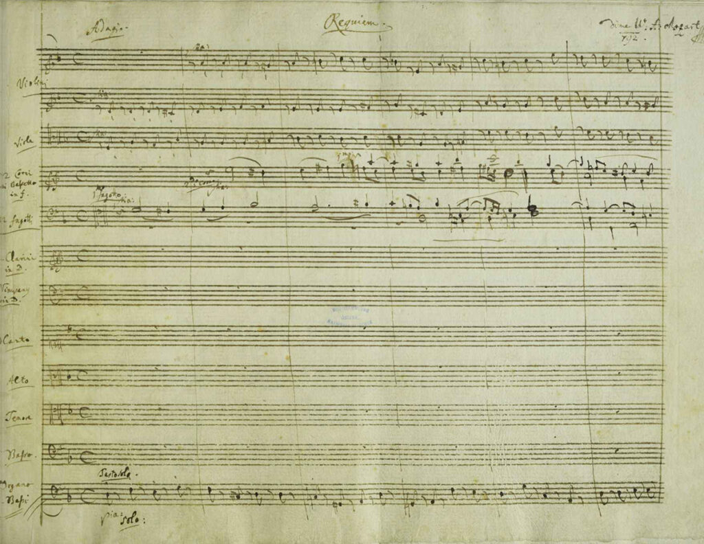 Manuscript of Mozart's Requiem