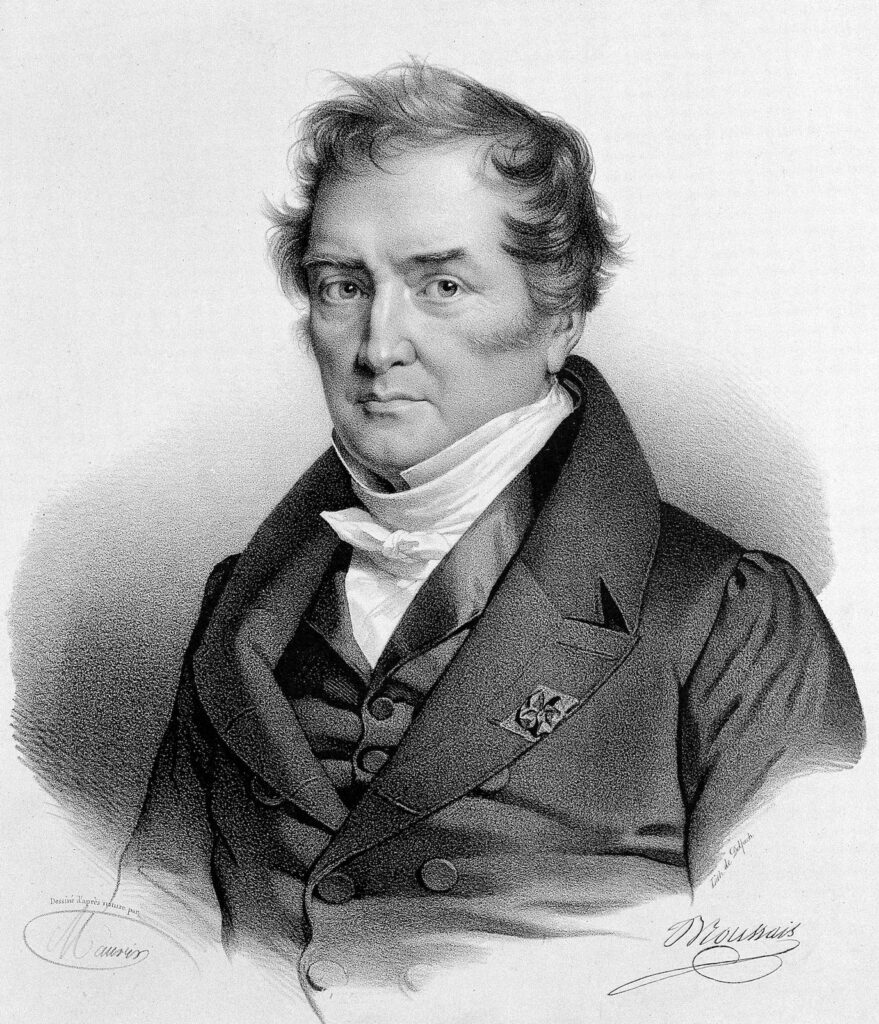 black and white engraving of a man