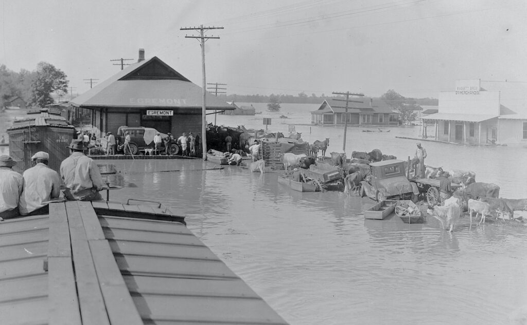 Photo of a flooded train station