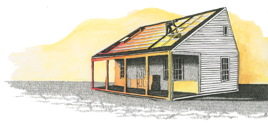 Illustration of a solar house