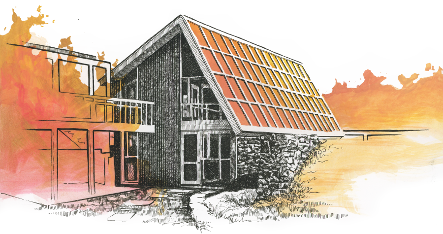 Illustration of a solar house