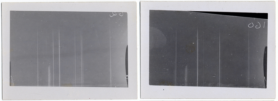 black and white prints of white lines on dark background