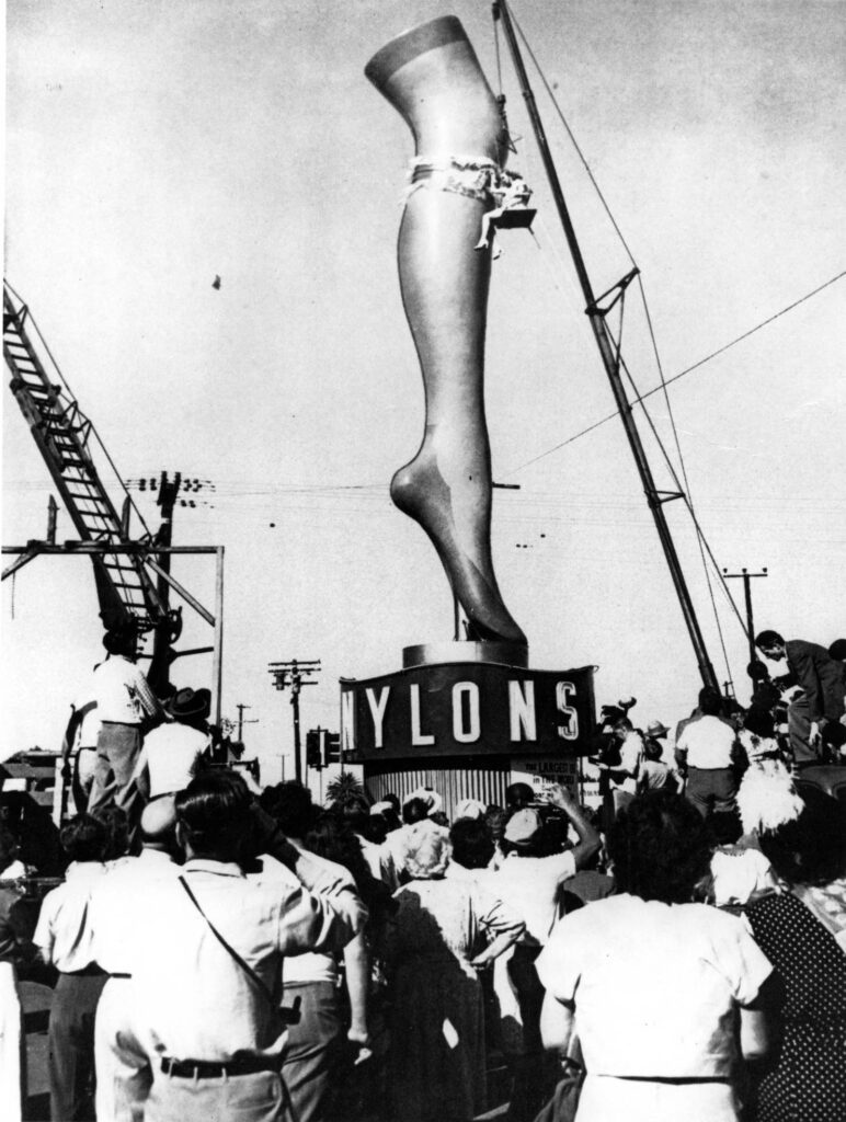 A giant leg, 35 feet high, advertised nylons to the Los Angeles area. 