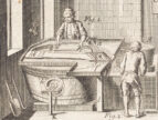 illustration of a people making paper
