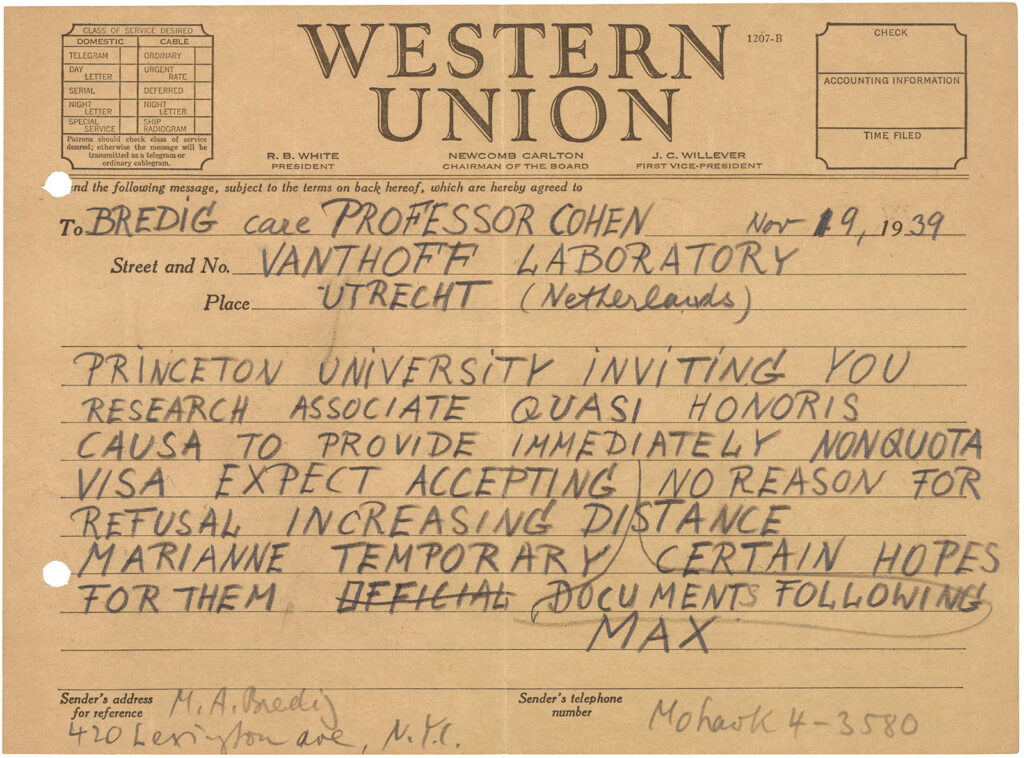 handwritten telegram form