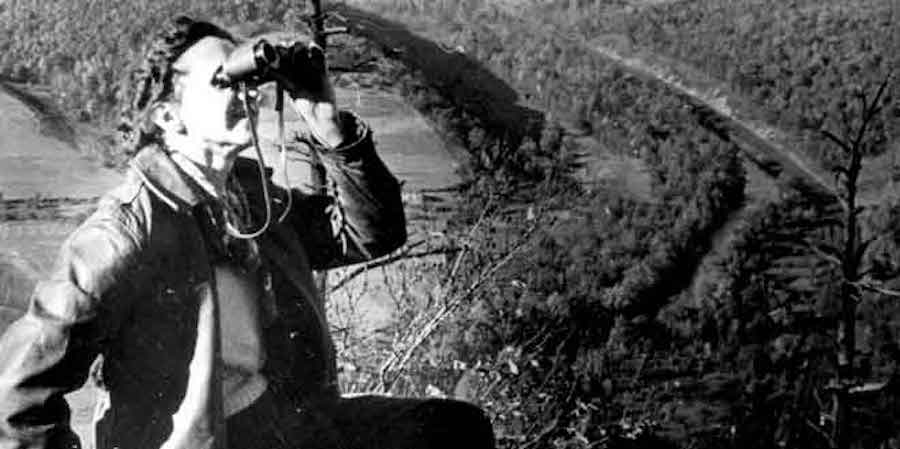 Rachel Carson on Hawk Mountain, Pennsylvania, 1945.