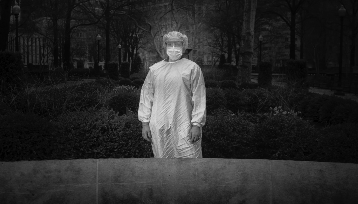 Philadelphia Nurse Sara Cohen in her Personal Protective Equipment