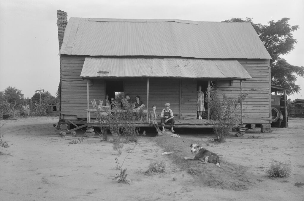 Photograph of a family at home