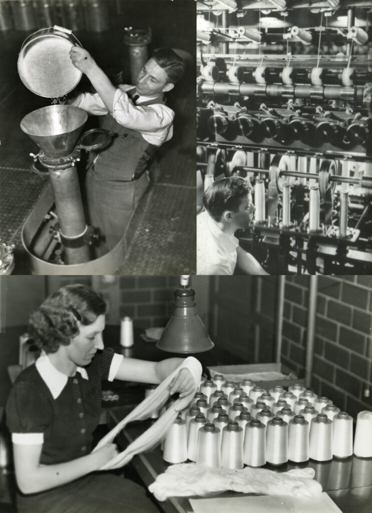 Nylon production photos, 1938