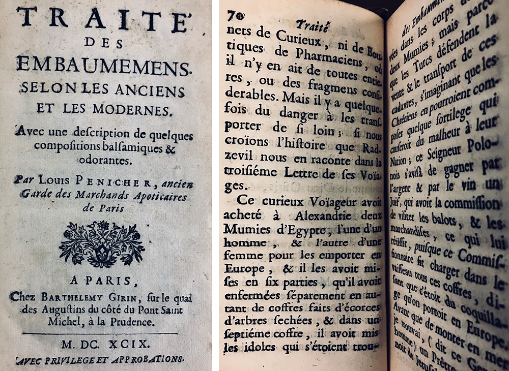 Pages from Traité des embaumemens selon les anciens et les modernes 1699