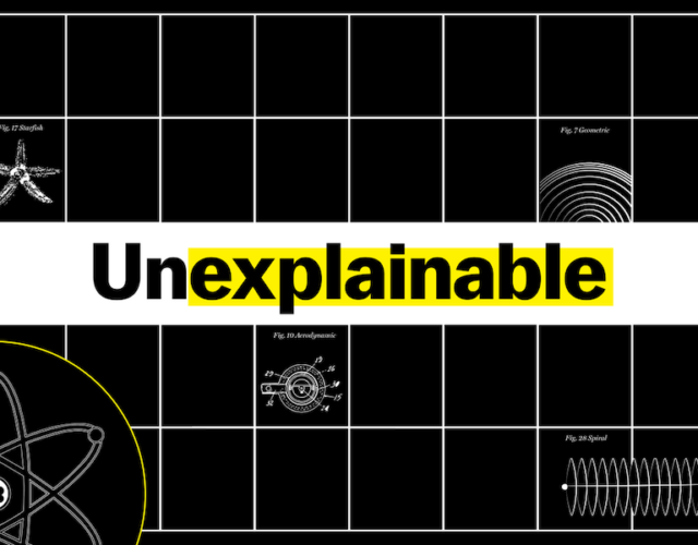Vox's Unexplainable podcast logo: the word Unexplainable on a grid of black squares and white lines.