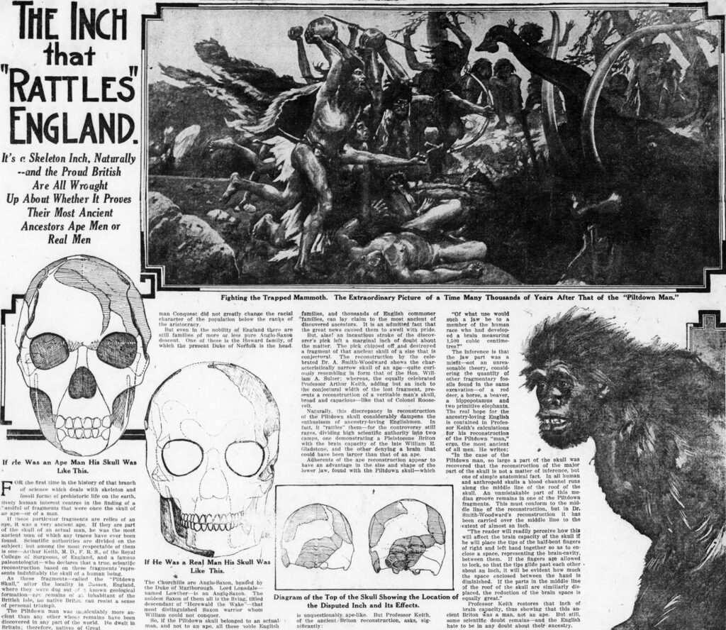 Old newspaper clipping with illustrations