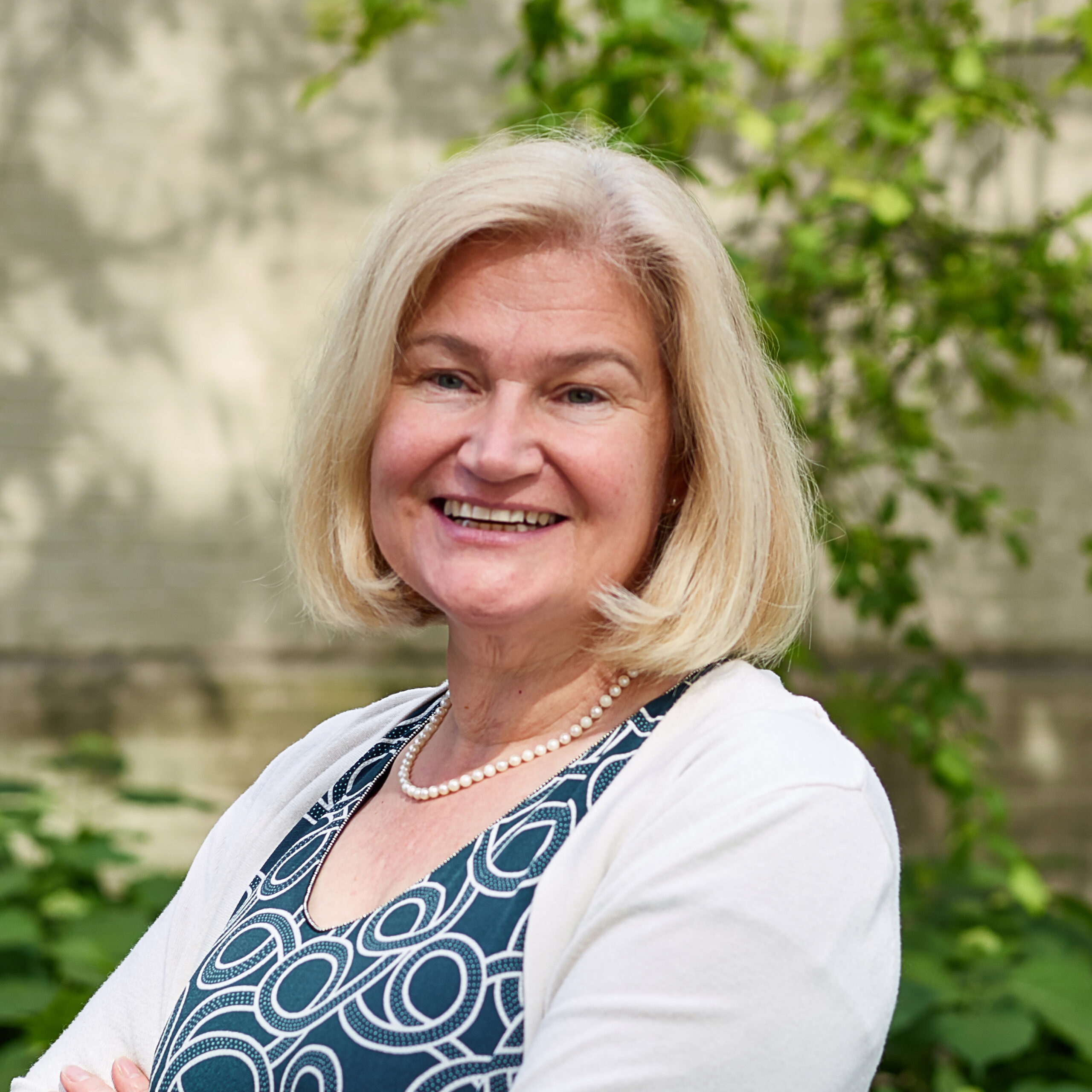 Brigitte Van Tiggelen outdoor portrait, smiling