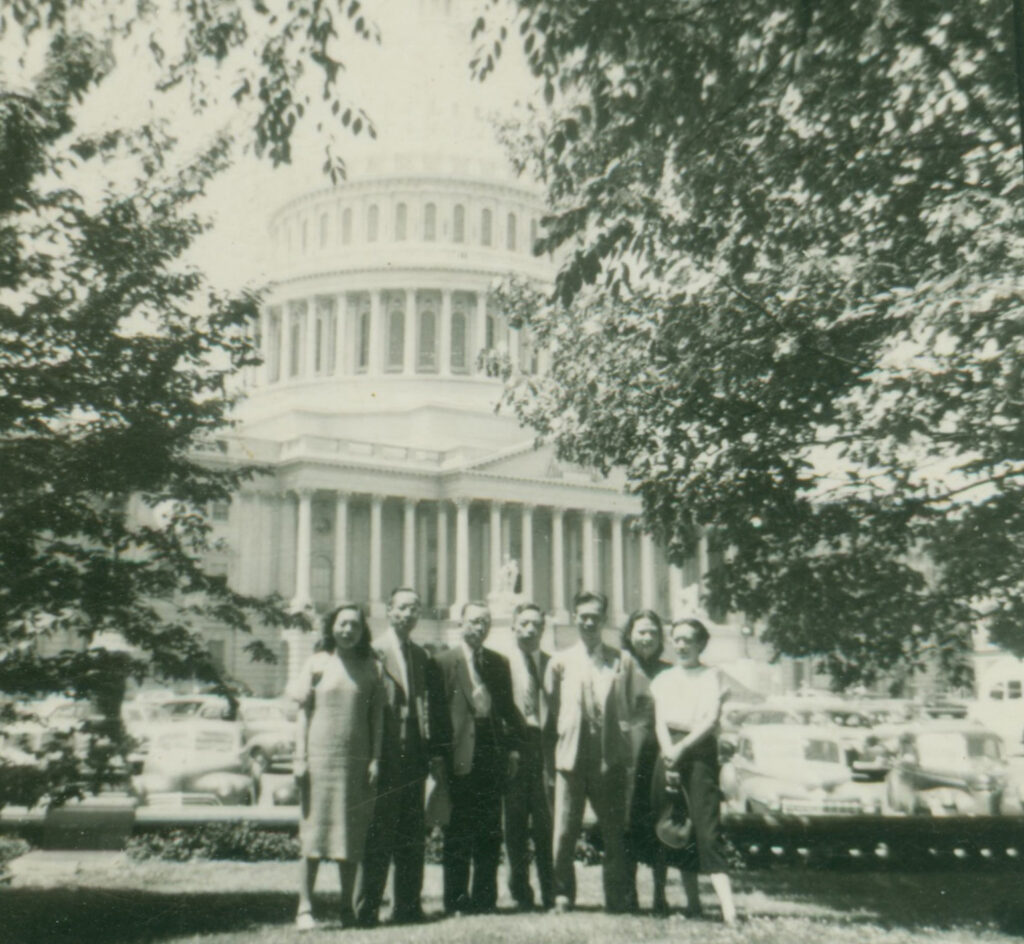 Tang Ao-Qing and friends at Columbia University, ca. 1947 (Image provided by the Tang Family)