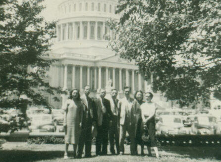 Tang Ao-Qing and friends at Columbia University, ca. 1947 (Image provided by the Tang Family)