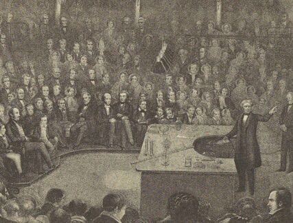 illustration of a man giving a lecture