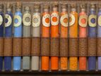 vials of powder paint pigments