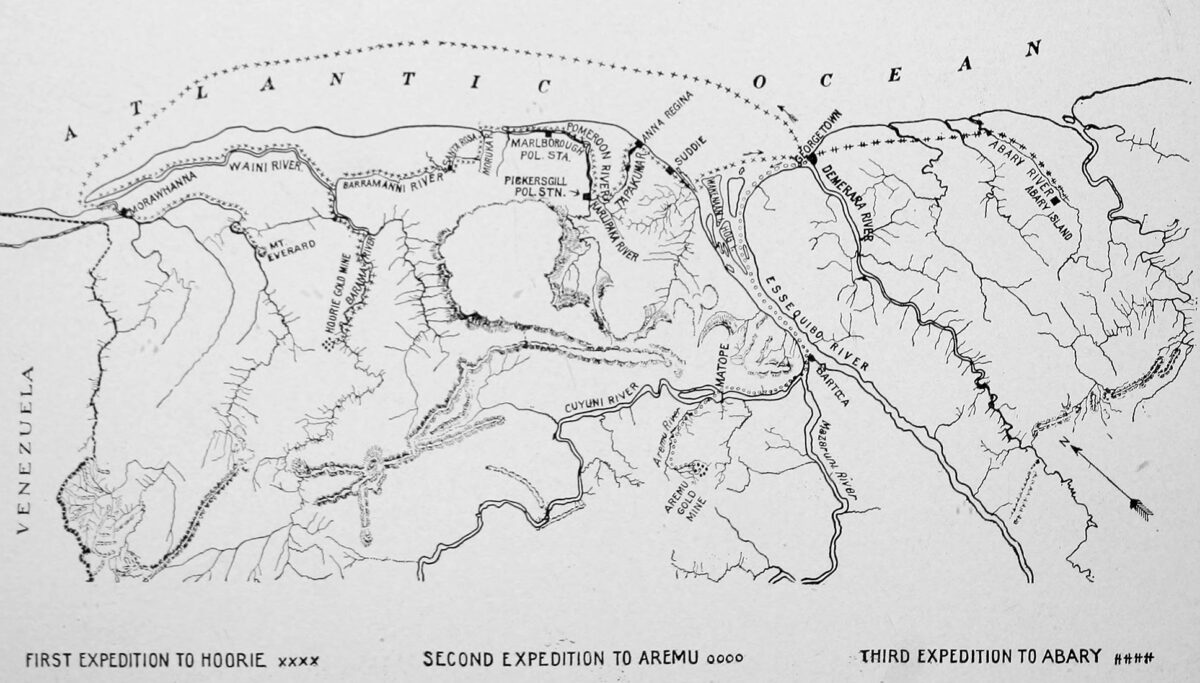 Line drawing map of coast of British Guiana